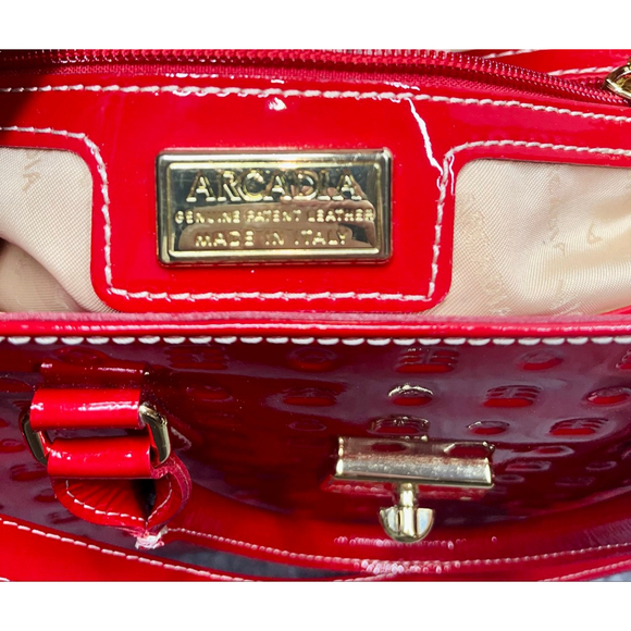 EUC Arcadia Teresa Large Top Handled Patent Leather Handbag-Valentine's Day Gift - Picture 7 of 17